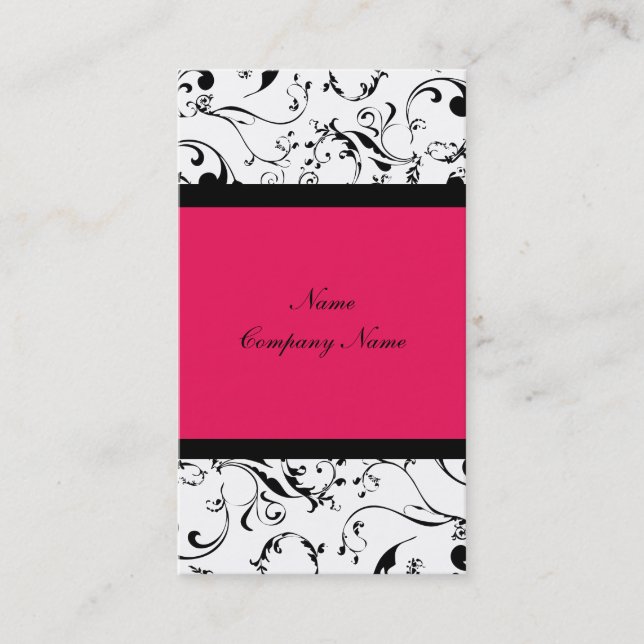 Elegant damask vines business card (Front)