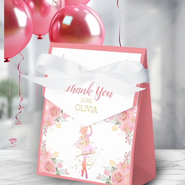Elegant Dancer | Pink Ballet Custom Thank You Favor Box (Elegant Dancer | Pink Ballet Custom Thank You Favor Boxes)