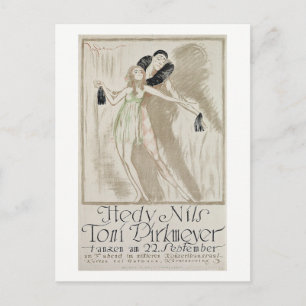 Elegant Dancers, Advertisement, Vintage Postcard