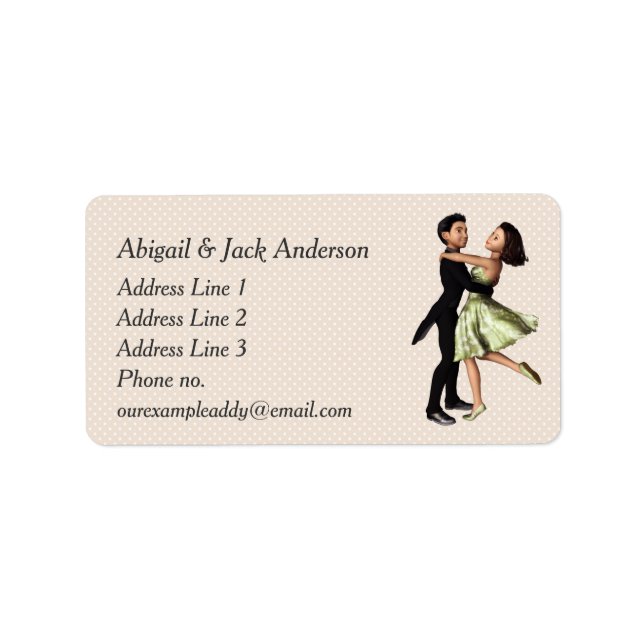 Elegant Dancers: Green Silk Dress (Personalized) Label (Front)