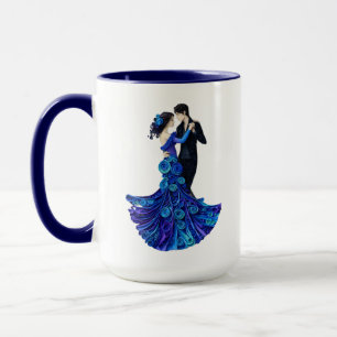 Elegant Dancing Couple Paper Quilling Art Mug