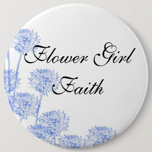 Elegant Dandelion Blossoms Flower Girl Wedding 6 Inch Round Button