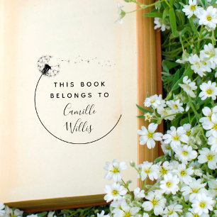 Elegant Dandelion Flower Custom Book Self-inking Stamp