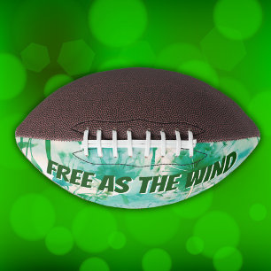 Elegant Dandelion Monogram Green and White Football