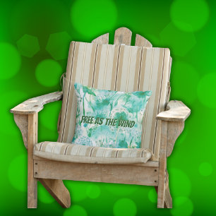 Elegant Dandelion Monogram Green and White   Outdoor Pillow