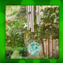 Elegant Dandelion Monogram Green and White |
