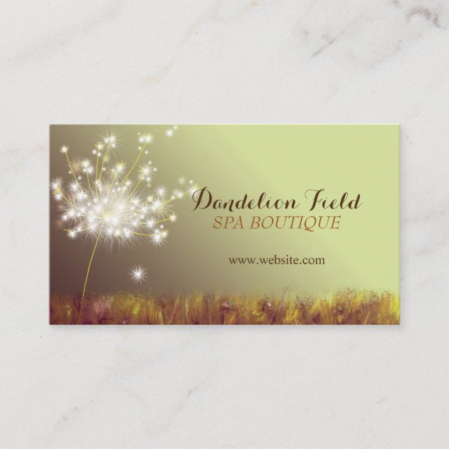 Elegant Dandelions Business Appointment Card (Front)