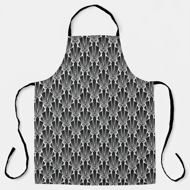 Elegant dark art deco abstract geometric elements apron (Front)