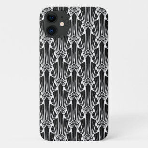 Elegant dark art deco abstract geometric elements iPhone 11 case