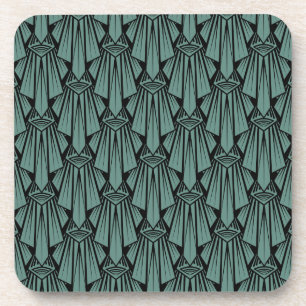 Elegant dark art deco abstract geometric elements coaster