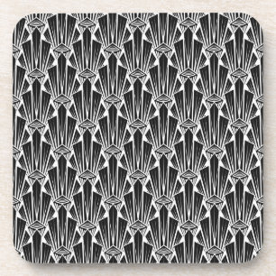 Elegant dark art deco abstract geometric elements coaster