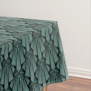 Elegant dark art deco abstract geometric elements  tablecloth
