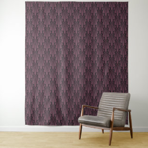Elegant dark art deco abstract geometric elements tapestry