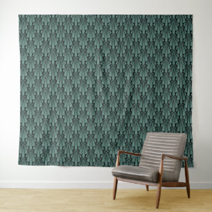 Elegant dark art deco abstract geometric elements  tapestry