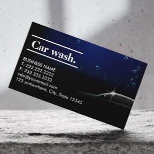 Elegant Dark Auto Detailing/Car Wash Business Card