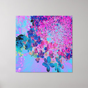 Elegant Dark Blue and Magenta Limelight Hydrangea Canvas Print