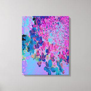 Elegant Dark Blue and Magenta Limelight Hydrangea Canvas Print