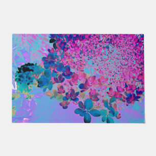 Elegant Dark Blue and Magenta Limelight Hydrangea Doormat
