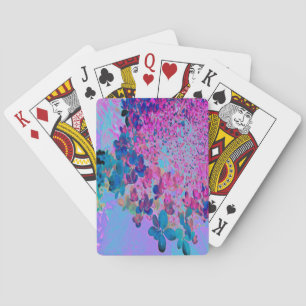 Elegant Dark Blue and Magenta Limelight Hydrangea Playing Cards