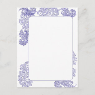 elegant dark blue border template postcard