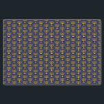 Elegant Dark Blue | Chanukah Hanukkiyah | MENORAH Tissue Paper<br><div class="desc">Elegant dark blue MENORAH Tissue Paper,  showing with faux gold menorah in a tiled pattern. This is a minimalist,  simple,  elegant design,  especially suitable for Hanukkah gifts or crafts.</div>