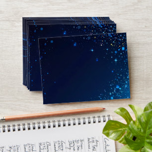 Elegant Dark Blue Sparkle Wedding Background Envelope