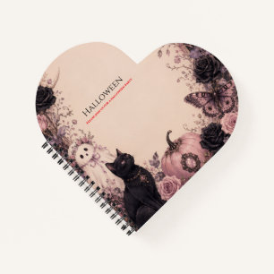 Elegant Dark Botanical Halloween Party Notebook