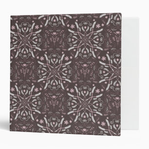 Elegant Dark Botanical Mandala Pattern Binder