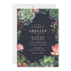 Elegant Dark Botanical Succulent Plant Wedding