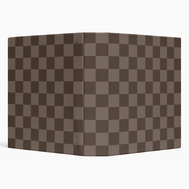  Elegant Dark Brown Checkerboard Binder (Background)