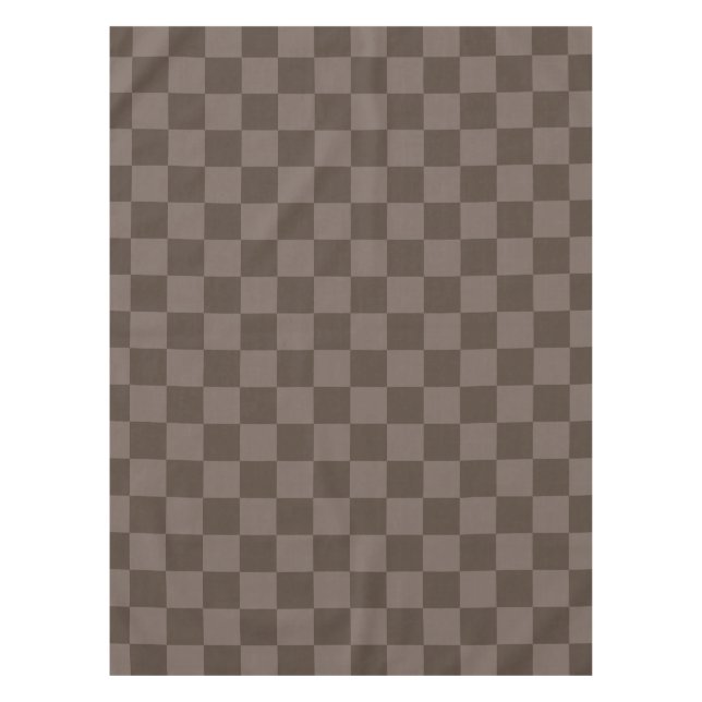  Elegant Dark Brown Chequerboard Tablecloth (Front)