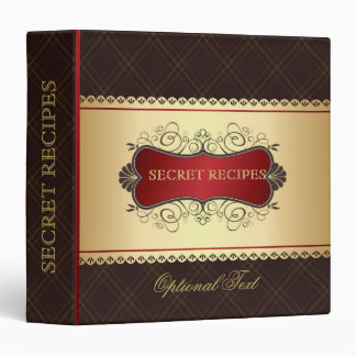 Elegant Dark Brown & Gold Recipe Binder