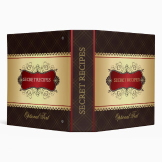 Elegant Dark Brown & Gold Recipe Binder