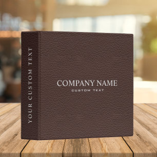 Elegant Dark Brown Leather Look Personalized Binder