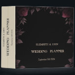 Elegant Dark Burgundy Roses Black  Binder<br><div class="desc">Red roses on black background.</div>