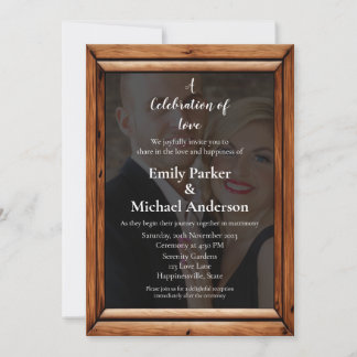 Elegant dark couple picture wedding card