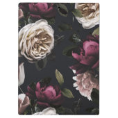 Elegant Dark Floral Bouquet Personalized Clipboard (Back)