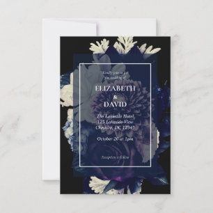 Elegant Dark Floral Gothic Wedding Invitation