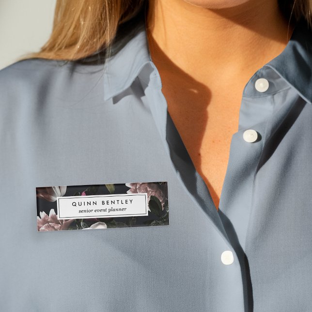 Elegant Dark Floral Name Tag (Creator Uploaded)