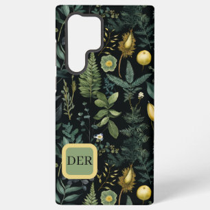 Elegant Dark Floral  – Personalized Botanical Samsung Galaxy Case