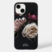 Elegant Dark Floral Rose Personalized Case-Mate iPhone Case (Back)
