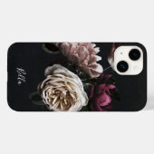 Elegant Dark Floral Rose Personalized Case-Mate iPhone Case (Back (Horizontal))