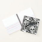 Elegant Dark Floral Skulls on Black Personalized