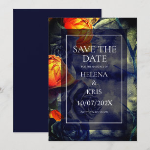 Elegant Dark Floral Wedding Save The Date