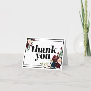 Elegant Dark Florals Thank You Card