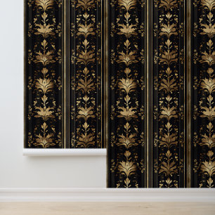 Elegant Dark Gold Pattern Wallpaper