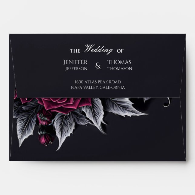 Elegant dark Gothic Halloween Wedding Envelope (Back (Top Flap))