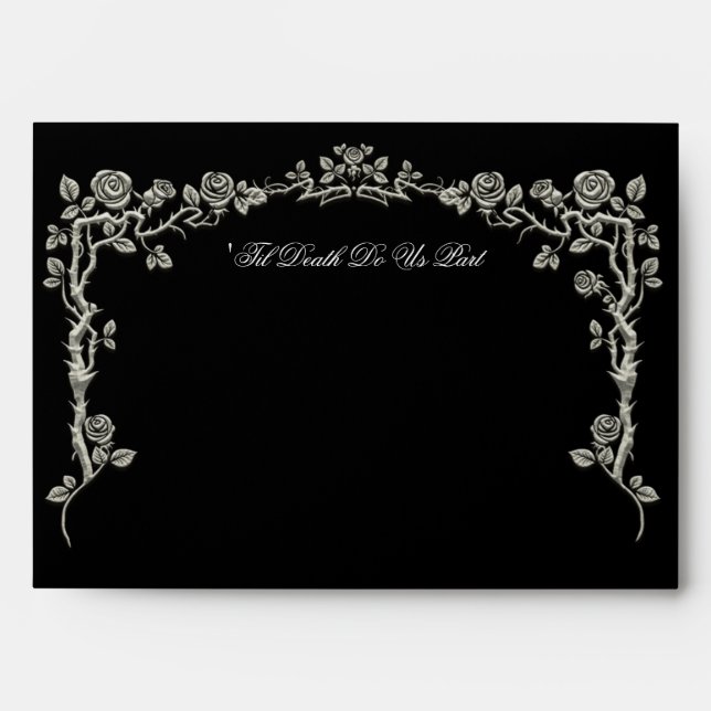 Elegant dark Gothic Halloween Wedding Envelope (Front)