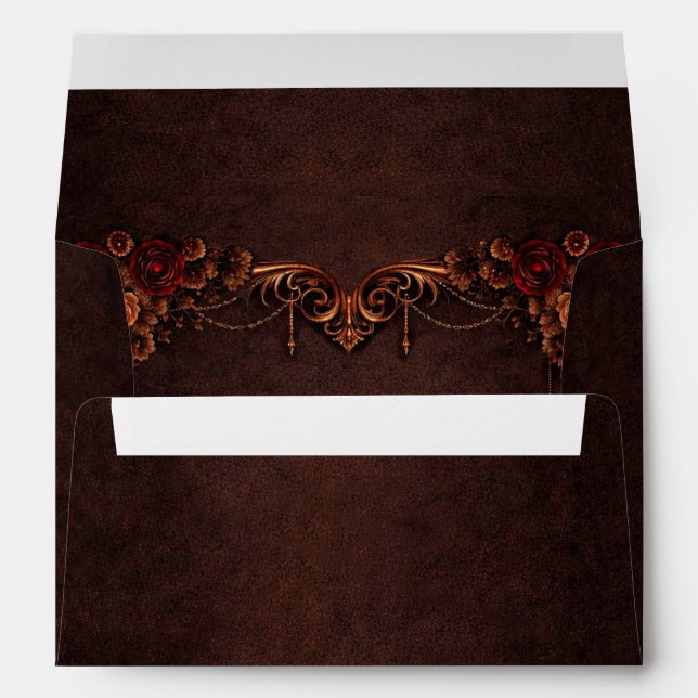 Elegant dark Gothic Halloween Wedding Envelope (Back (Bottom))