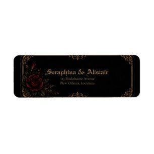 Elegant Dark Gothic Wedding Address Labels